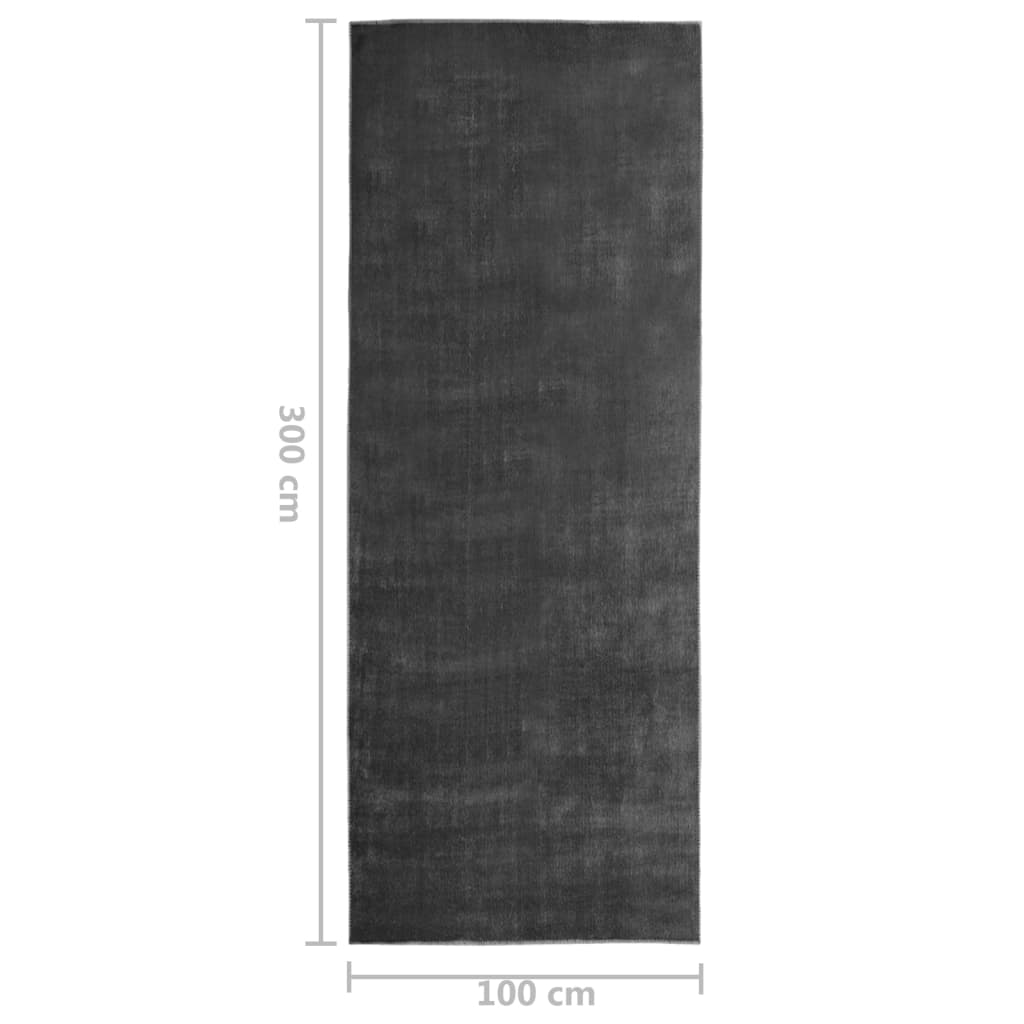 Teppichläufer Waschbar Faltbar Anthrazit 100x300 cm Polyester