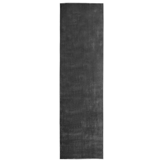 Teppichläufer Waschbar Faltbar Anthrazit 100x400 cm Polyester