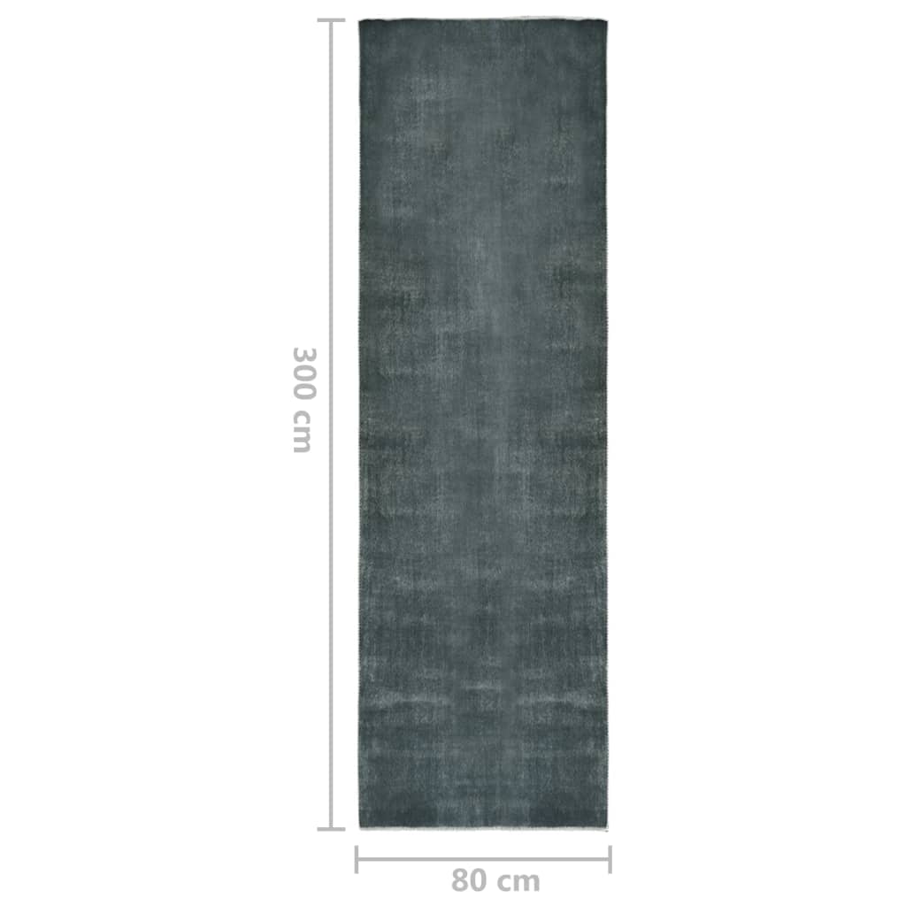 Teppichläufer Waschbar Faltbar Grau 80x300 cm Polyester