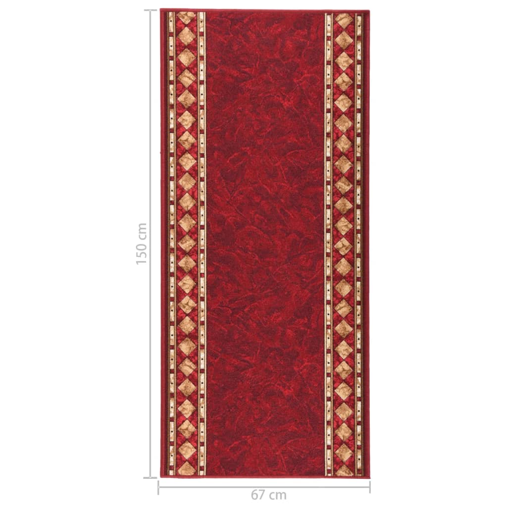 Teppichläufer Rot 67x150 cm Rutschfest