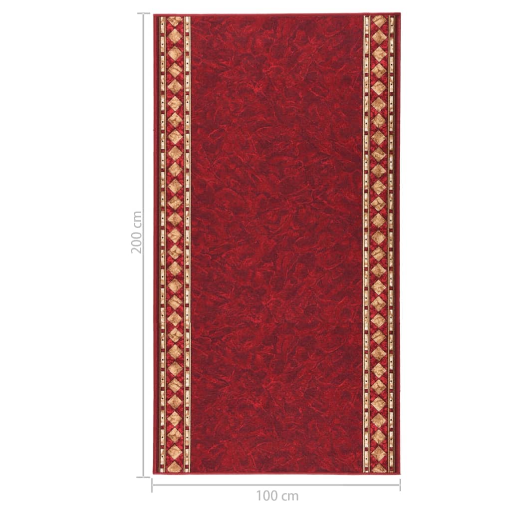 Teppichläufer Rot 100x200 cm Rutschfest