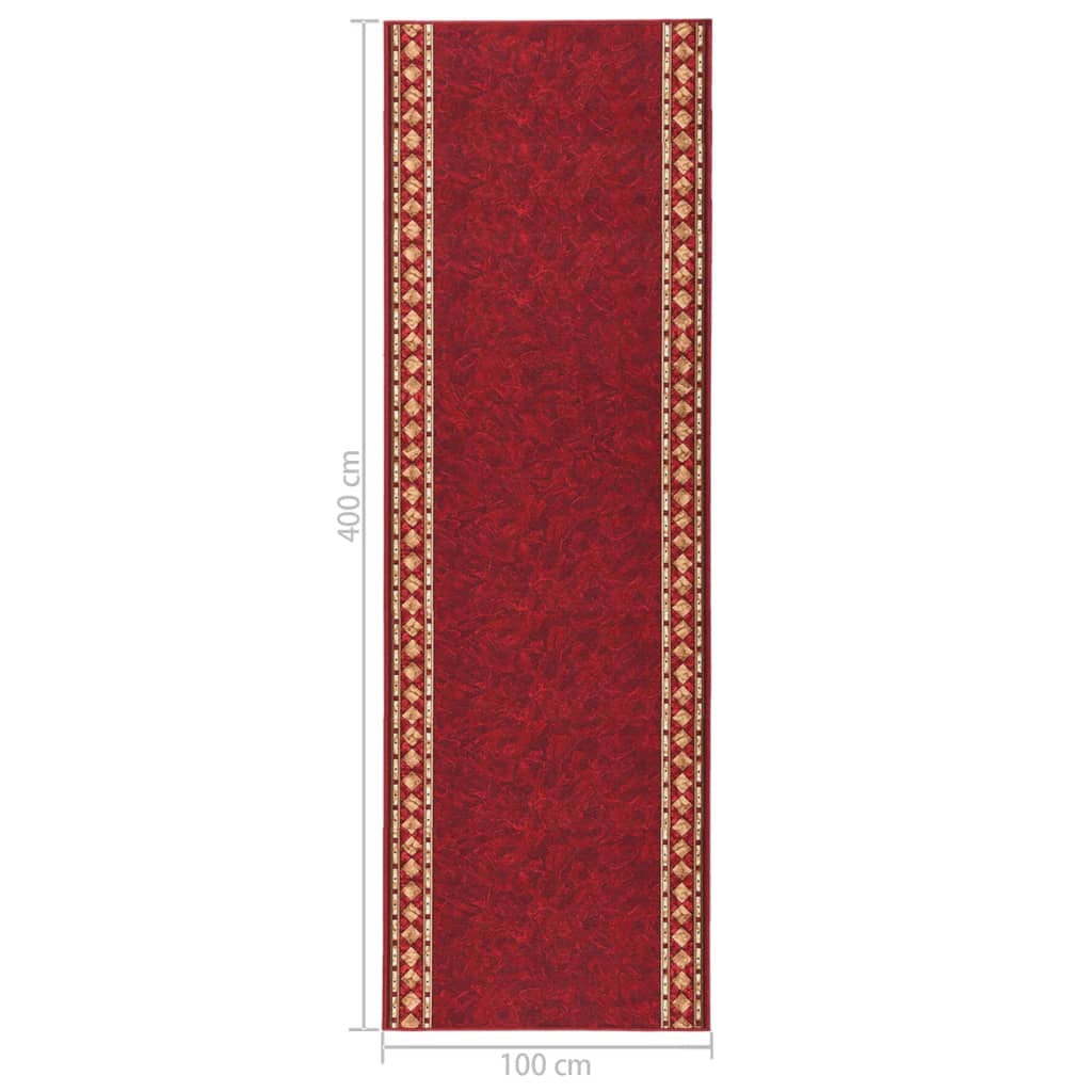 Teppichläufer Rot 100x400 cm Rutschfest