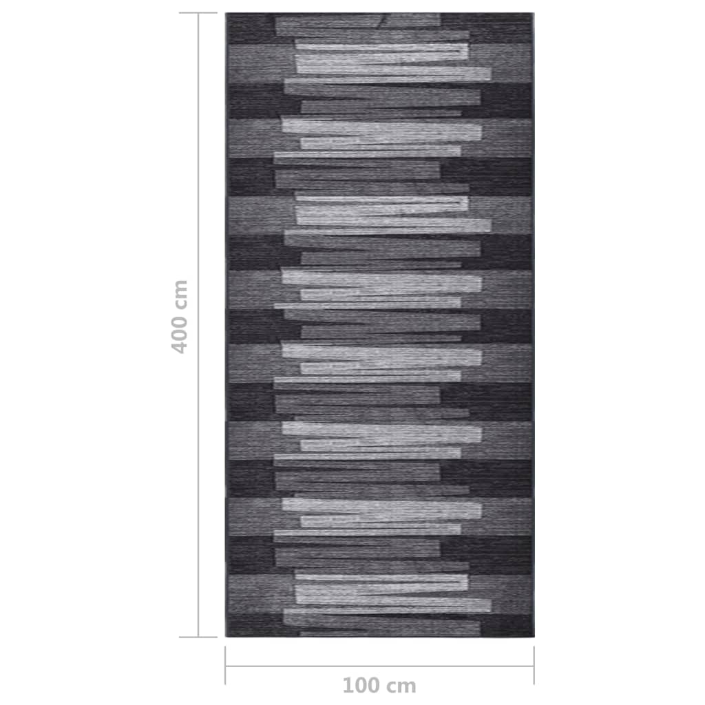 Teppichläufer Anthrazit 100x400 cm Rutschfest