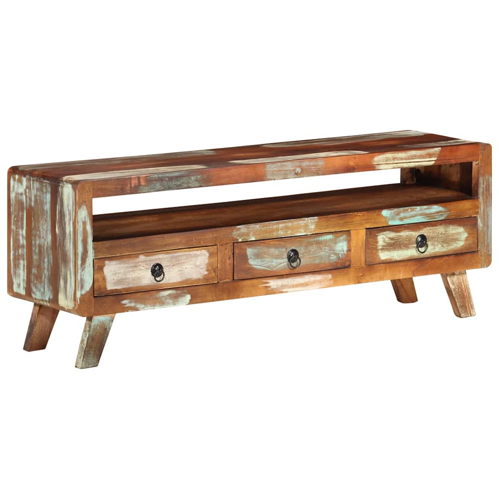 TV-Schrank Mehrfarbig 110x30x40 cm Altholz Massiv