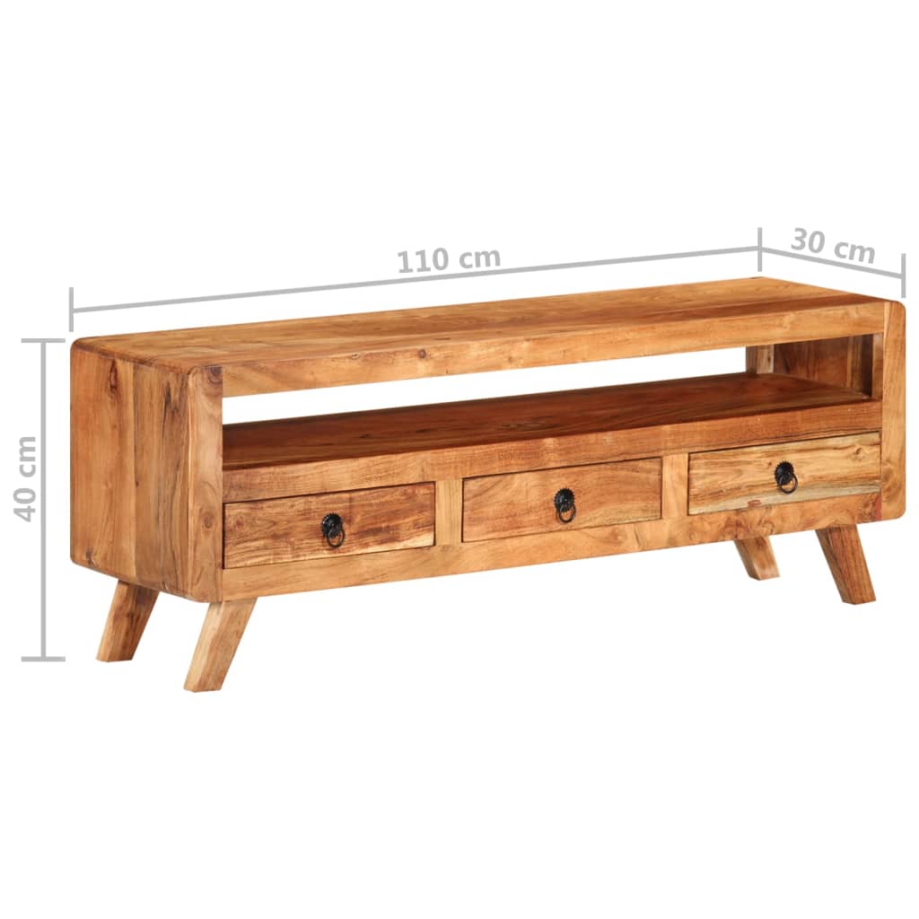 TV-Schrank 110x30x40 cm Massivholz Akazie