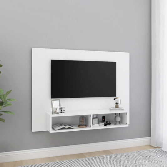Meuble TV mural blanc 120x23,5x90 cm en matériau à base de bois