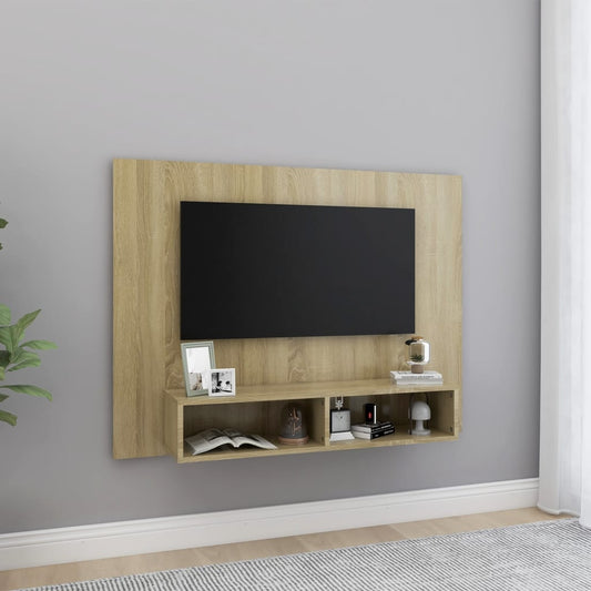 Meuble TV mural en chêne Sonoma 120x23,5x90 cm, matériau à base de bois