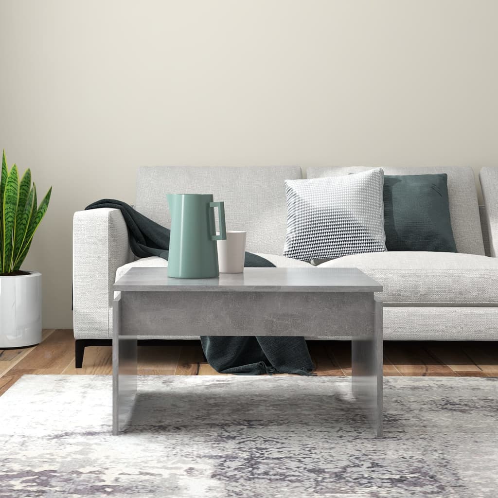 Table basse gris béton 68x50x38 cm en bois