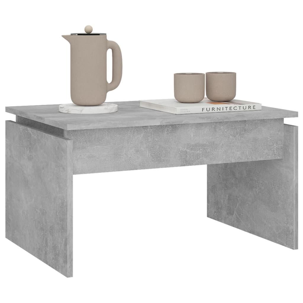 Table basse gris béton 68x50x38 cm en bois