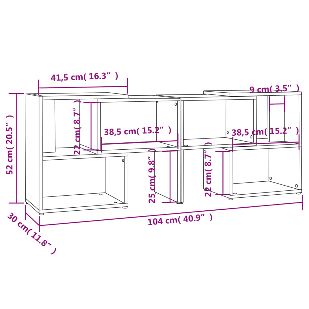 TV-Schrank Grau 104x30x52cm Holzwerkstoff