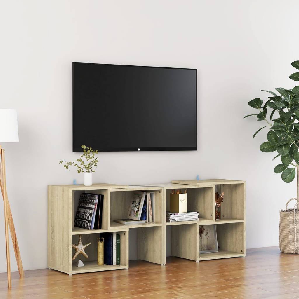 Meuble TV chêne Sonoma 104x30x52cm matériau bois