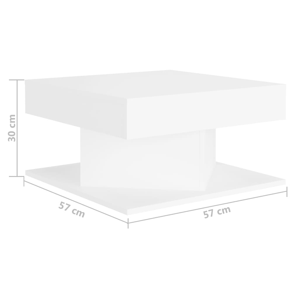 Table basse blanche 57x57x30 cm en bois