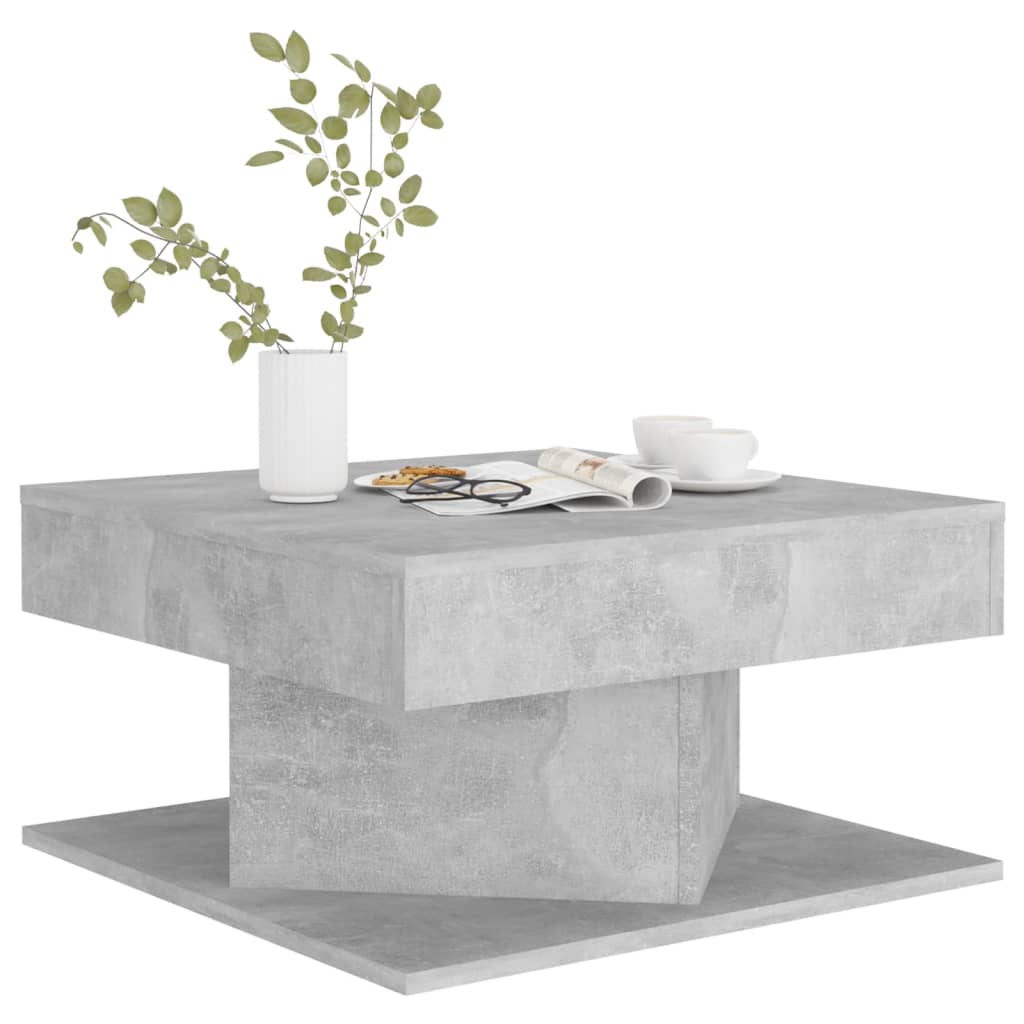 Table basse gris béton 57x57x30 cm en bois