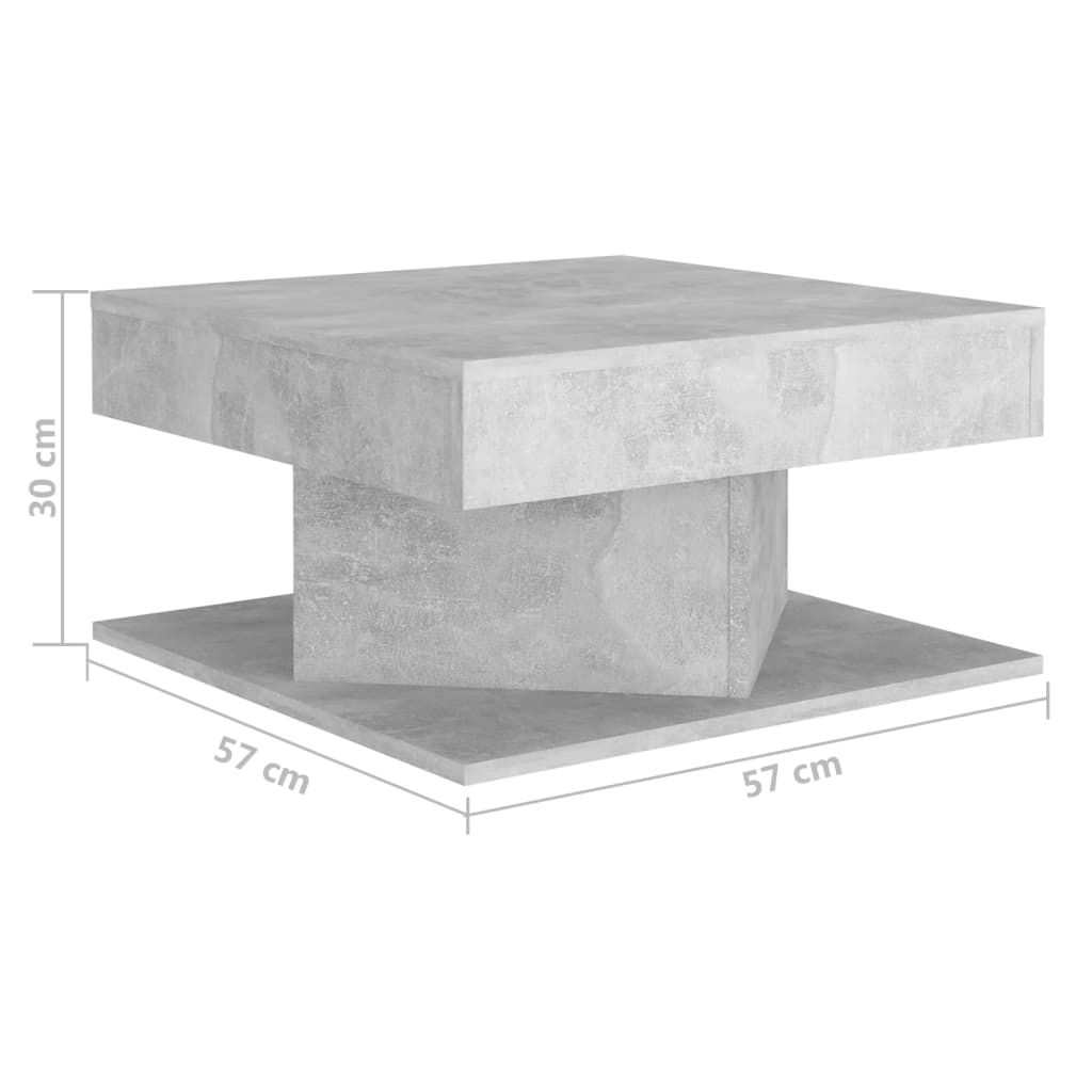 Table basse gris béton 57x57x30 cm en bois