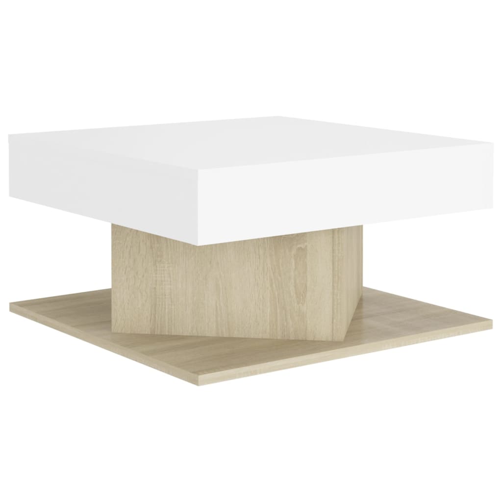 Couchtisch Weiß Sonoma-Eiche 57x57x30 cm Holzwerkstoff