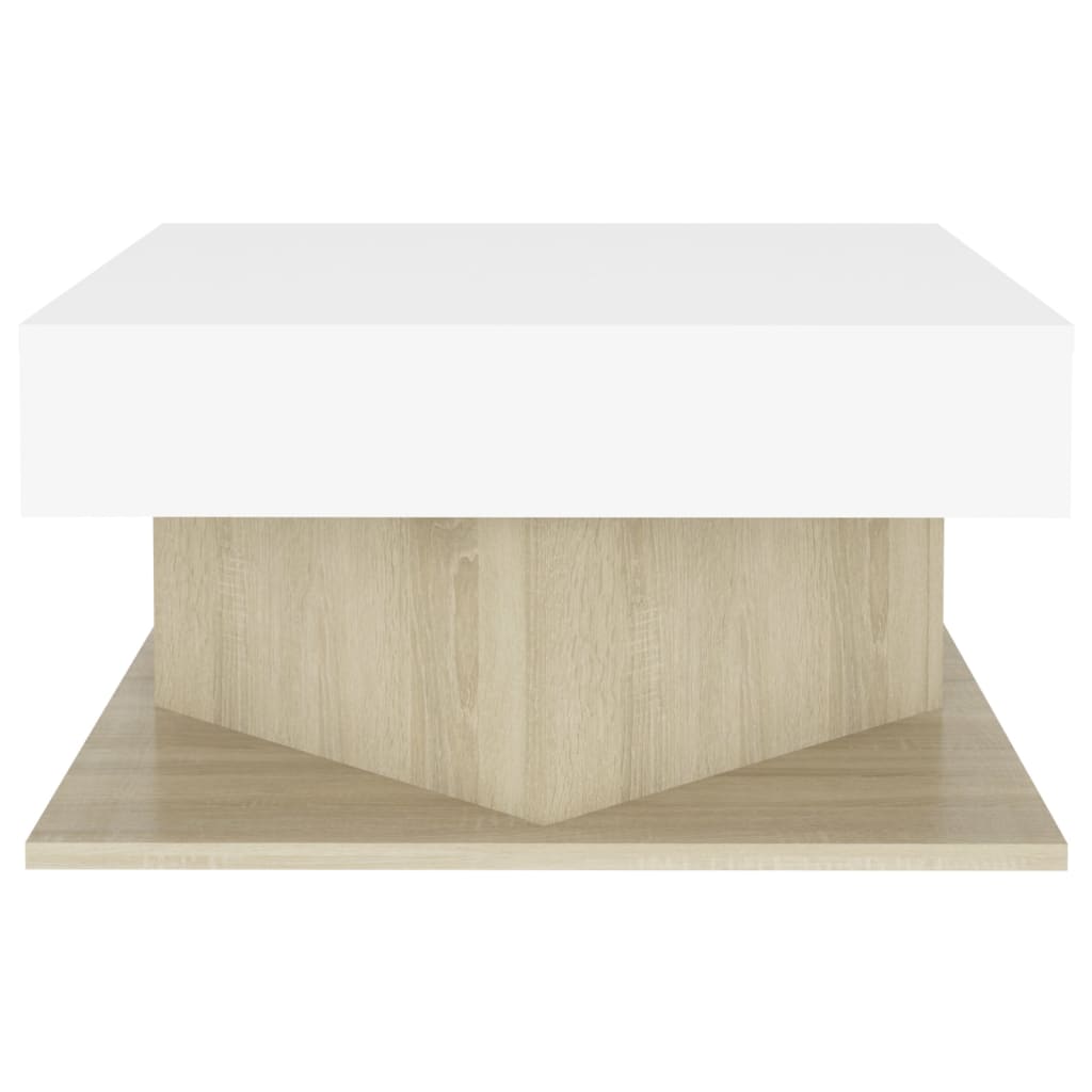 Couchtisch Weiß Sonoma-Eiche 57x57x30 cm Holzwerkstoff