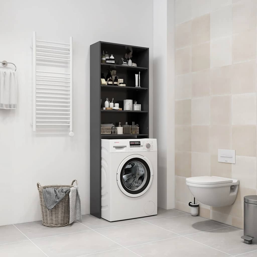 Waschmaschinenschrank Grau 64x24x190 cm