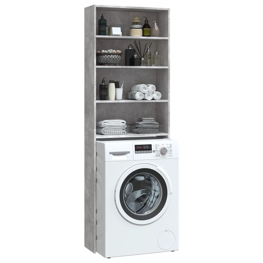 Meuble lave-linge béton gris 64x24x190 cm