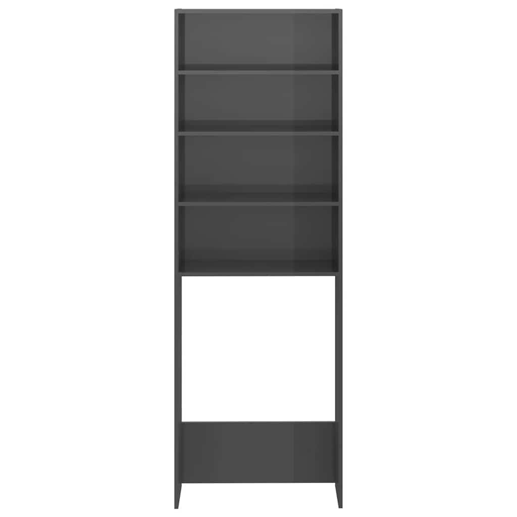 Waschmaschinenschrank Hochglanz-Grau 64x24x190 cm