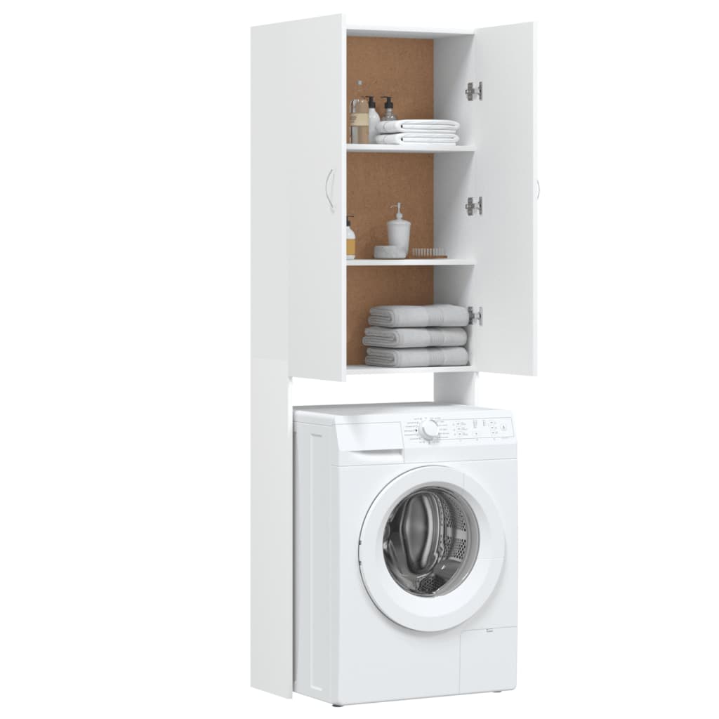 Meuble lave-linge blanc 64x25,5x190 cm