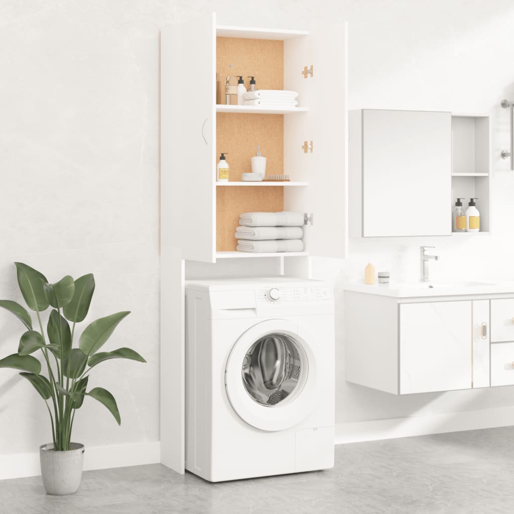 Meuble lave-linge blanc 64x25,5x190 cm