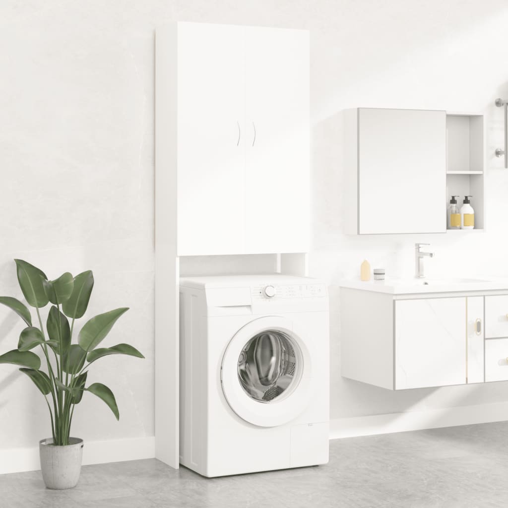 Meuble lave-linge blanc 64x25,5x190 cm