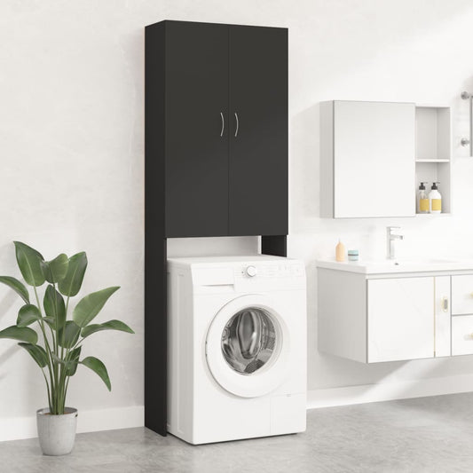 Meuble lave-linge noir 64x25,5x190 cm