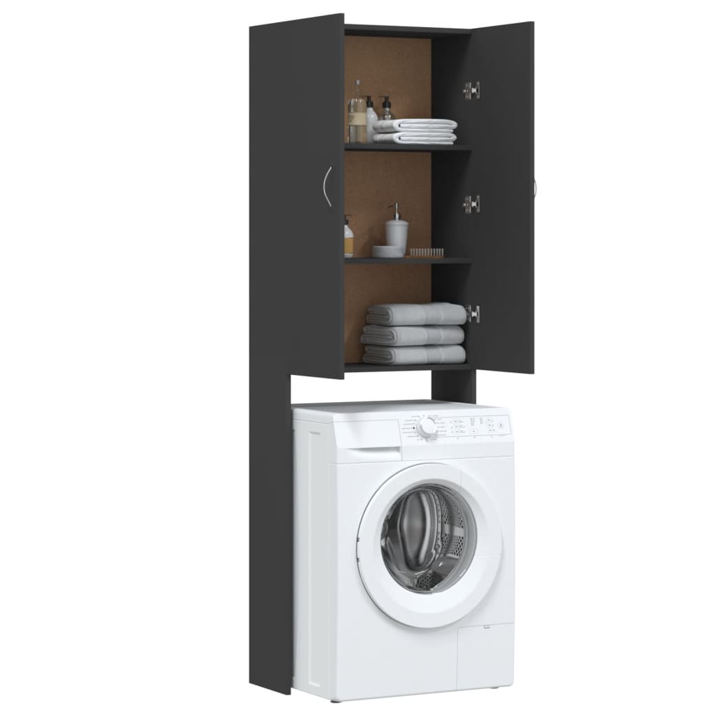 Waschmaschinenschrank Grau 64x25,5x190 cm