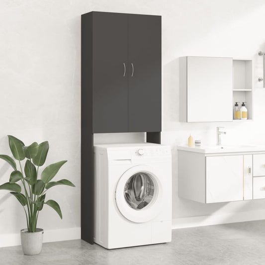 Waschmaschinenschrank Grau 64x25,5x190 cm