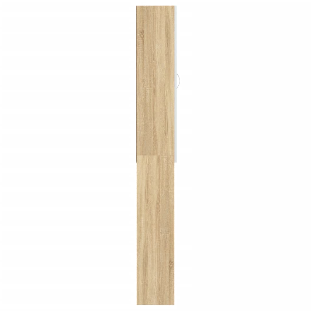 Waschmaschinenschrank Weiß Sonoma-Eiche 64x25,5x190 cm