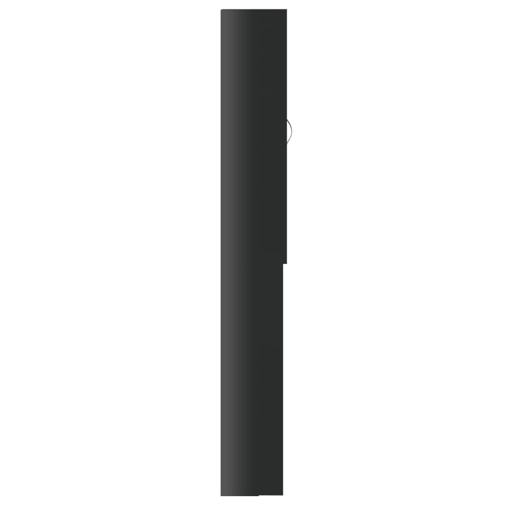 Waschmaschinenschrank Hochglanz-Schwarz 64x25,5x190 cm
