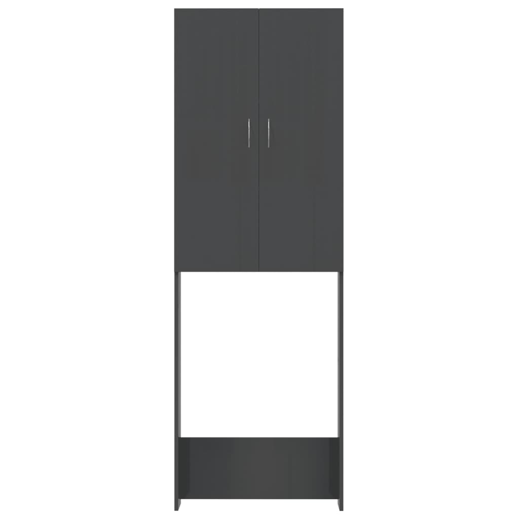Waschmaschinenschrank Hochglanz-Grau 64x25,5x190 cm