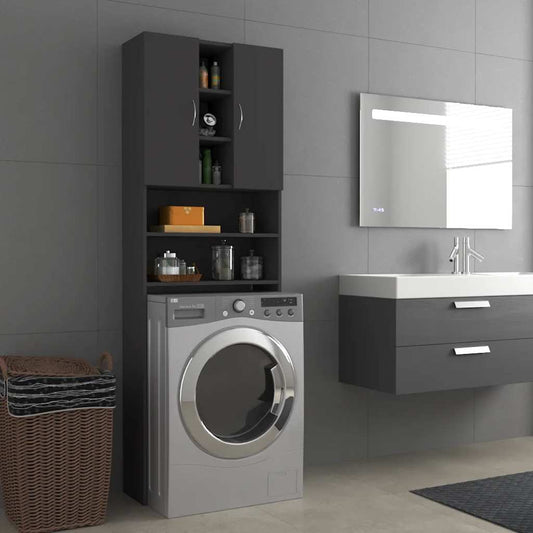 Waschmaschinenschrank Grau 64x25,5x190 cm