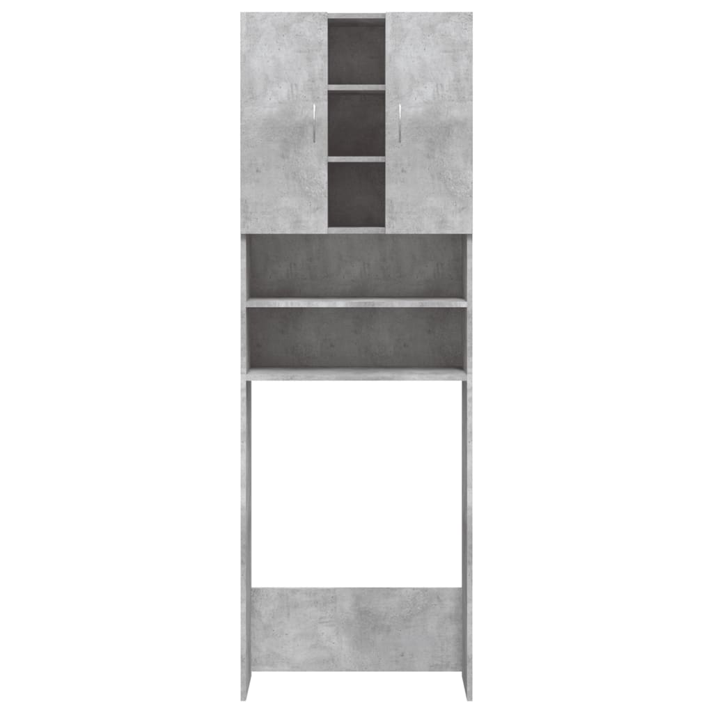 Meuble lave-linge béton gris 64x25,5x190 cm