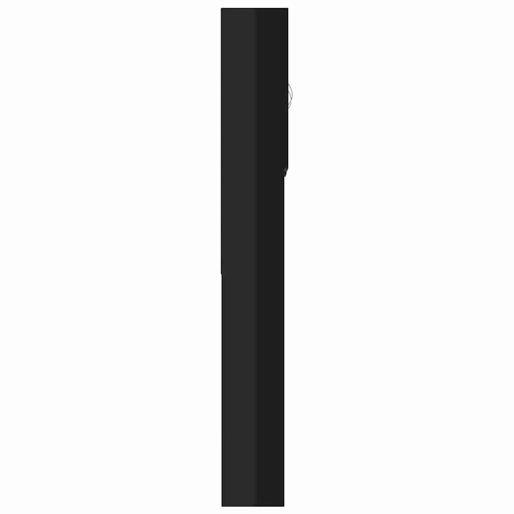 Waschmaschinenschrank Hochglanz-Schwarz 64x25,5x190 cm