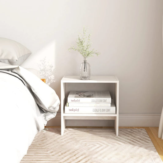 Tables de chevet 2 pcs. Blanc 40x30,5x40 cm en bois de pin massif
