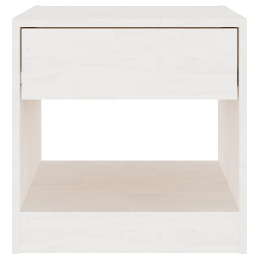 Bedside Table White 40x31x40 cm Solid Pine