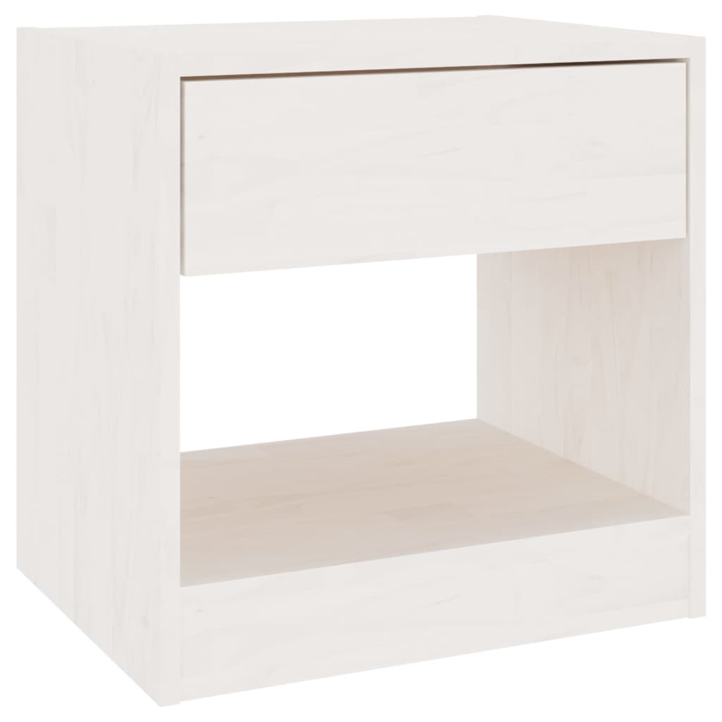 Bedside tables 2 pcs. White 40x31x40 cm solid pine wood