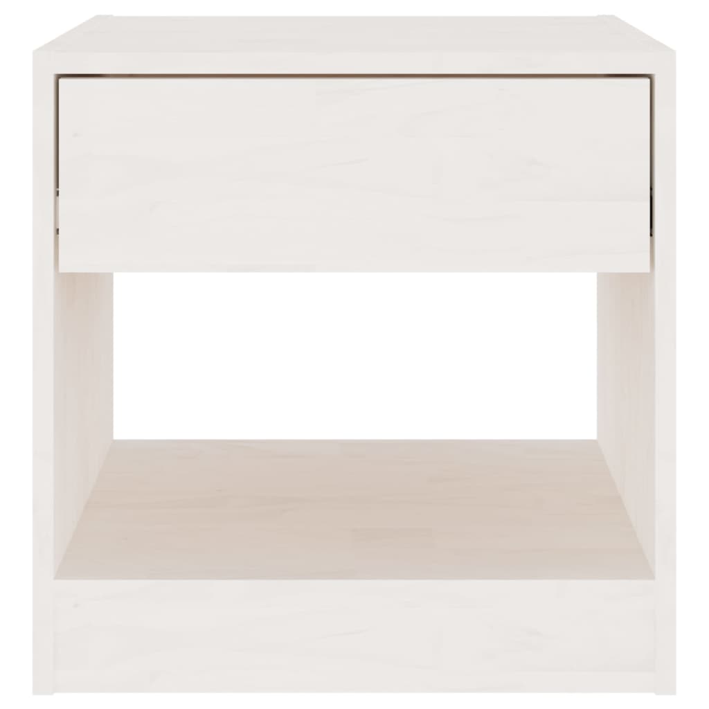 Bedside tables 2 pcs. White 40x31x40 cm solid pine wood