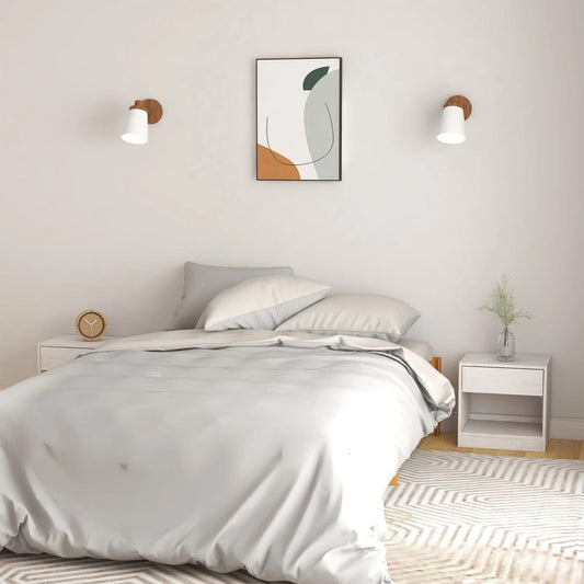 Bedside tables 2 pcs. White 40x31x40 cm solid pine wood