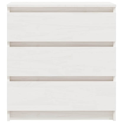 Nachtschrank Weiß 60x36x64 cm Massivholz Kiefer