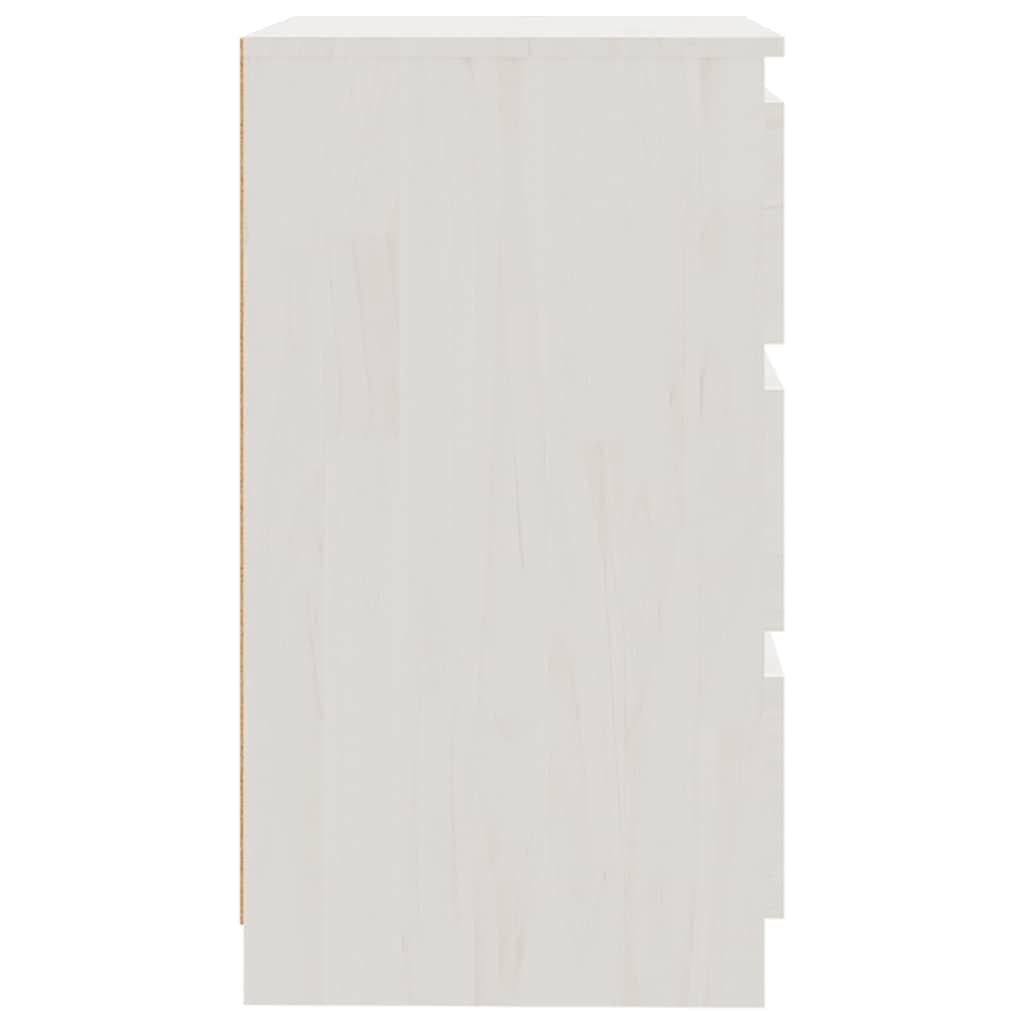 Nachtschrank Weiß 60x36x64 cm Massivholz Kiefer