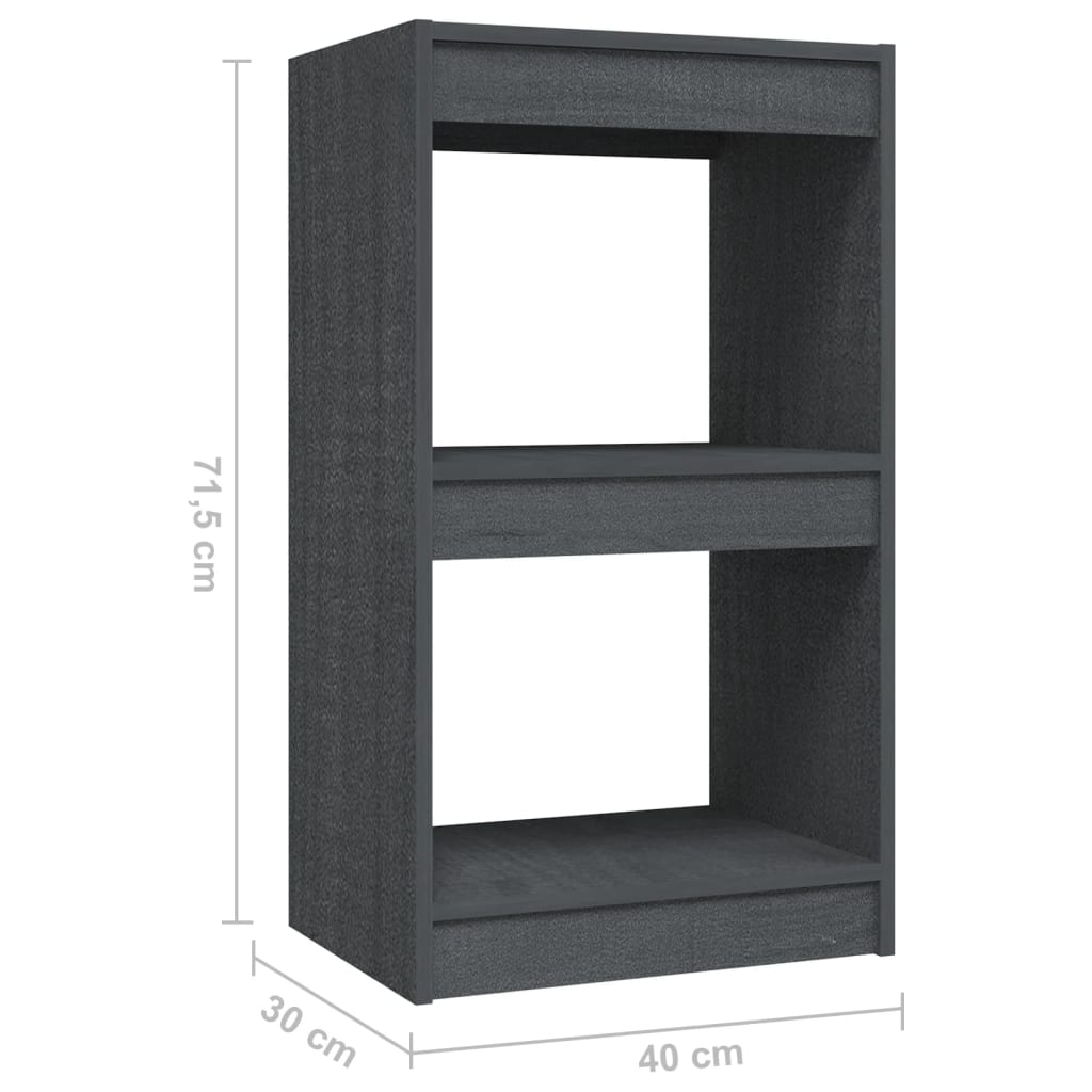 Bookshelf Grey 40x30x71.5 cm Solid Pine