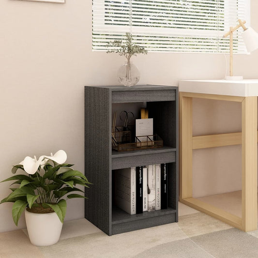 Bookshelf Grey 40x30x71.5 cm Solid Pine