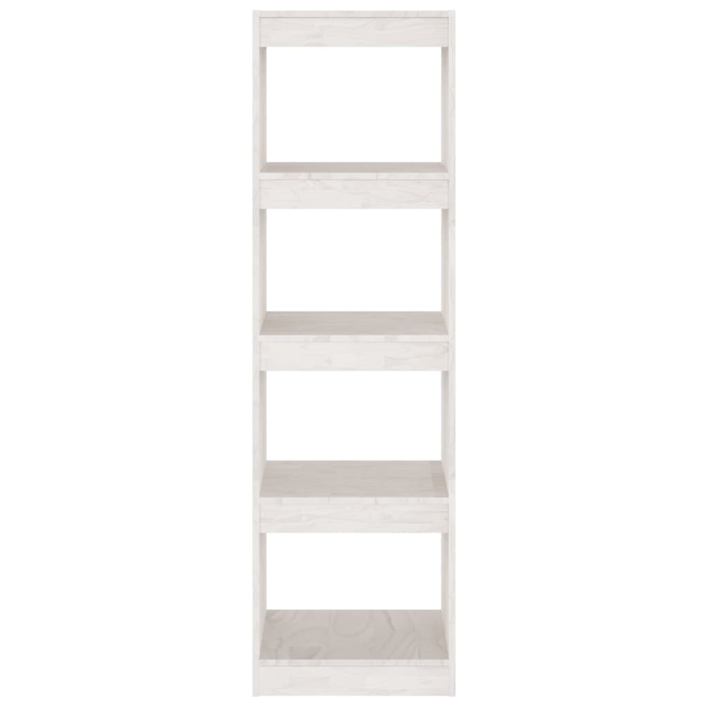 Bookcase Room Divider White 40x30x135.5 cm Solid Pine