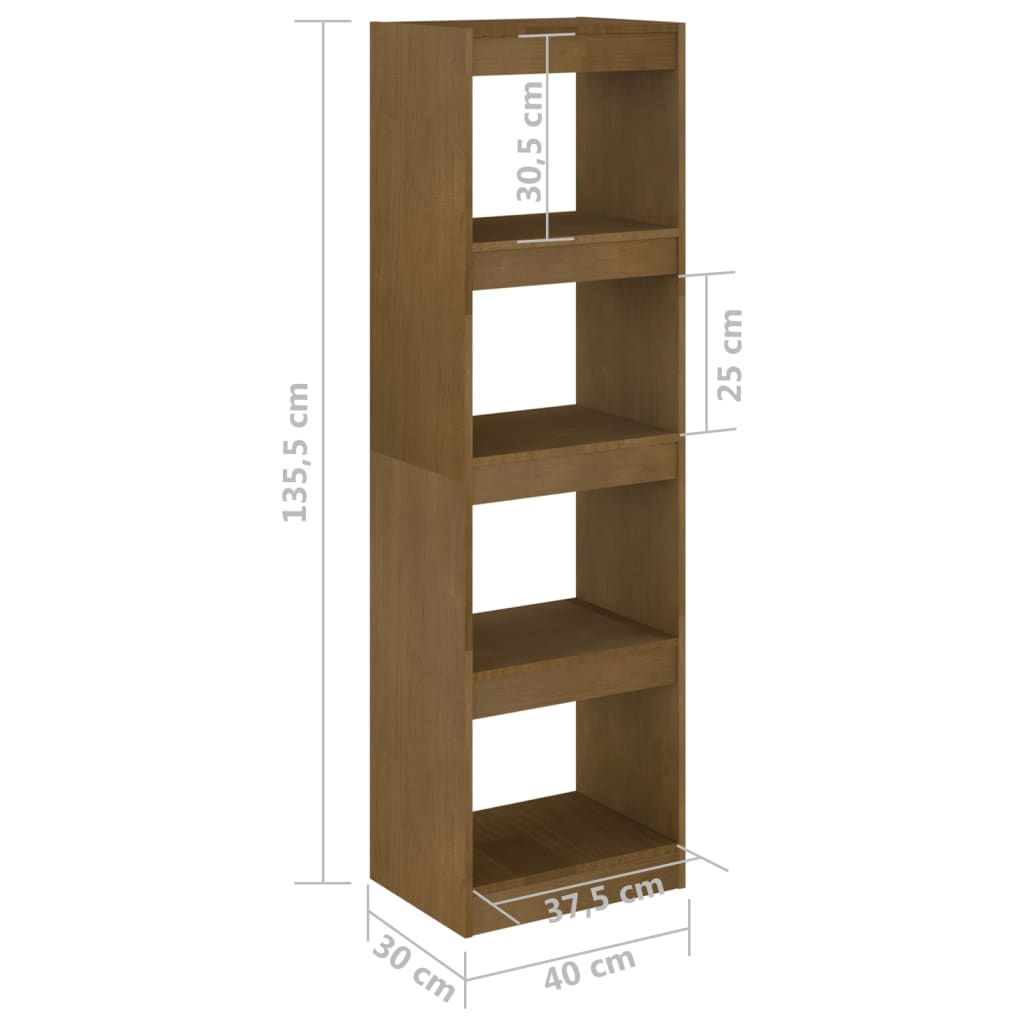 Bookcase Room Divider 40x30x135.5 cm Solid Pine Wood