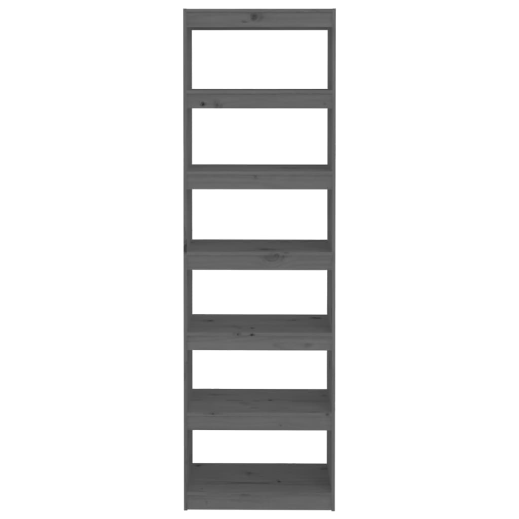 Bibliothèque/séparateur de pièce gris 60x30x199,5 cm bois de pin massif