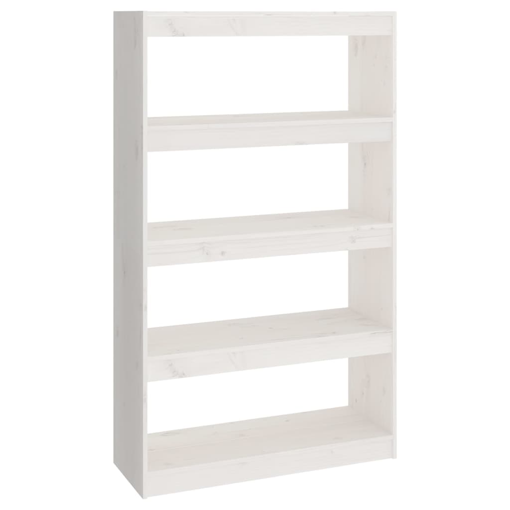 Bookshelf/Room Divider White 80x30x135.5 cm Solid Pine