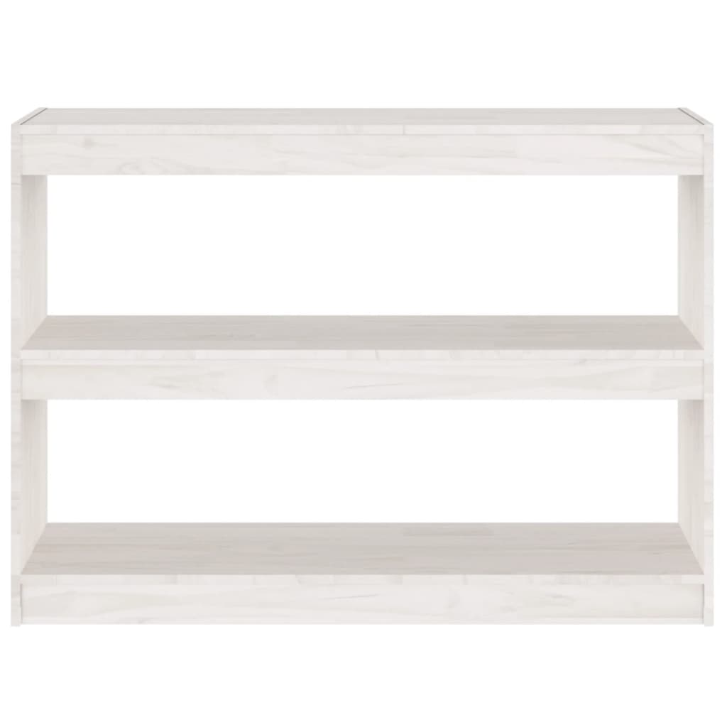 Bookcase Room Divider White 100x30x71.5 cm Solid Pine