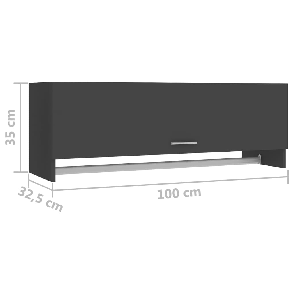 Kleiderschrank Grau 100x32,5x35 cm Holzwerkstoff